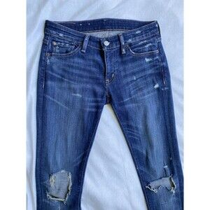 RALPH LAUREN Dylan Distressed Skinny Ripped Blue Jeans Women’s Size 27 X 32
